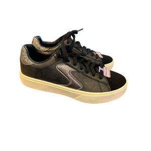 Women's SKECHERS Sneakers 7.5 Black Silver Memory Foam